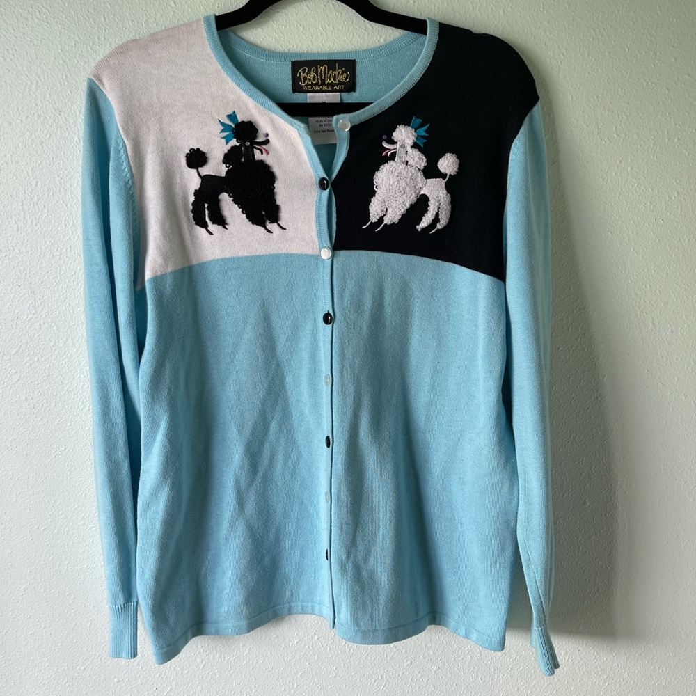 Bob Mackie poodle cardigan